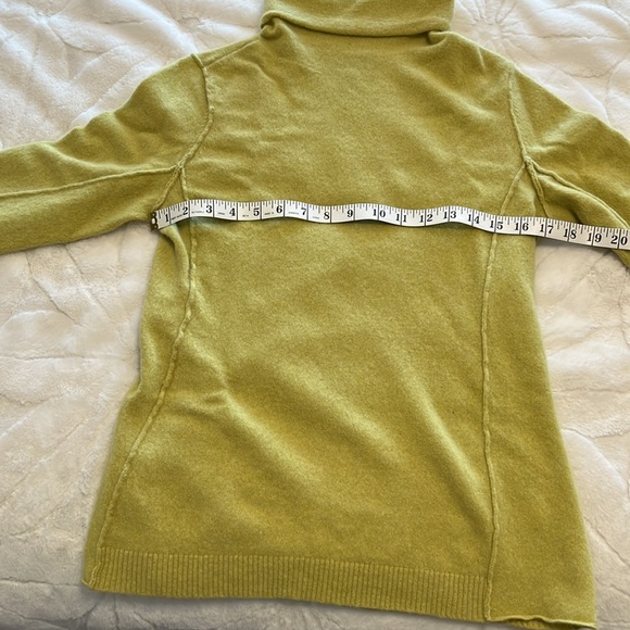J. Jill Women’s Sweater Cashmere Wool Blend Lime Green Size L Italian Yarn READ - Picture 5 of 7